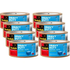 Scotch Box Lock Paper Packing Tape, 8 Tape Rolls, 1.88 in x 25 yd, 3