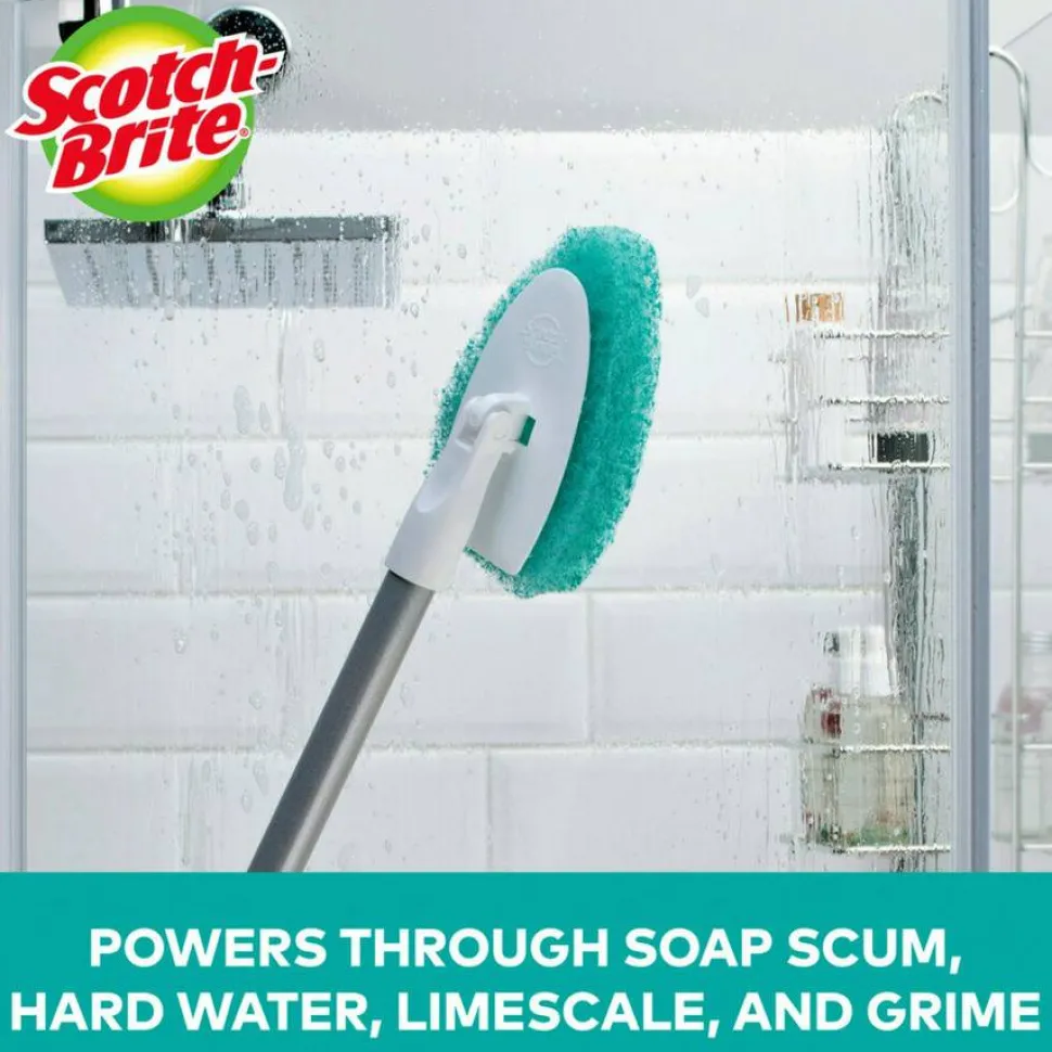 Scotch-Brite Bath Scrubber - 24" Handle Length - Plastic Handle - 1 Each
