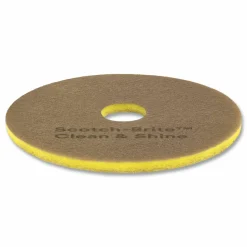 Scotch-Brite Clean & Shine Floor Pads, 20", Yellow/Gold, Case Of 5