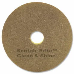 Scotch-Brite Clean & Shine Floor Pads, 20", Yellow/Gold, Case Of 5