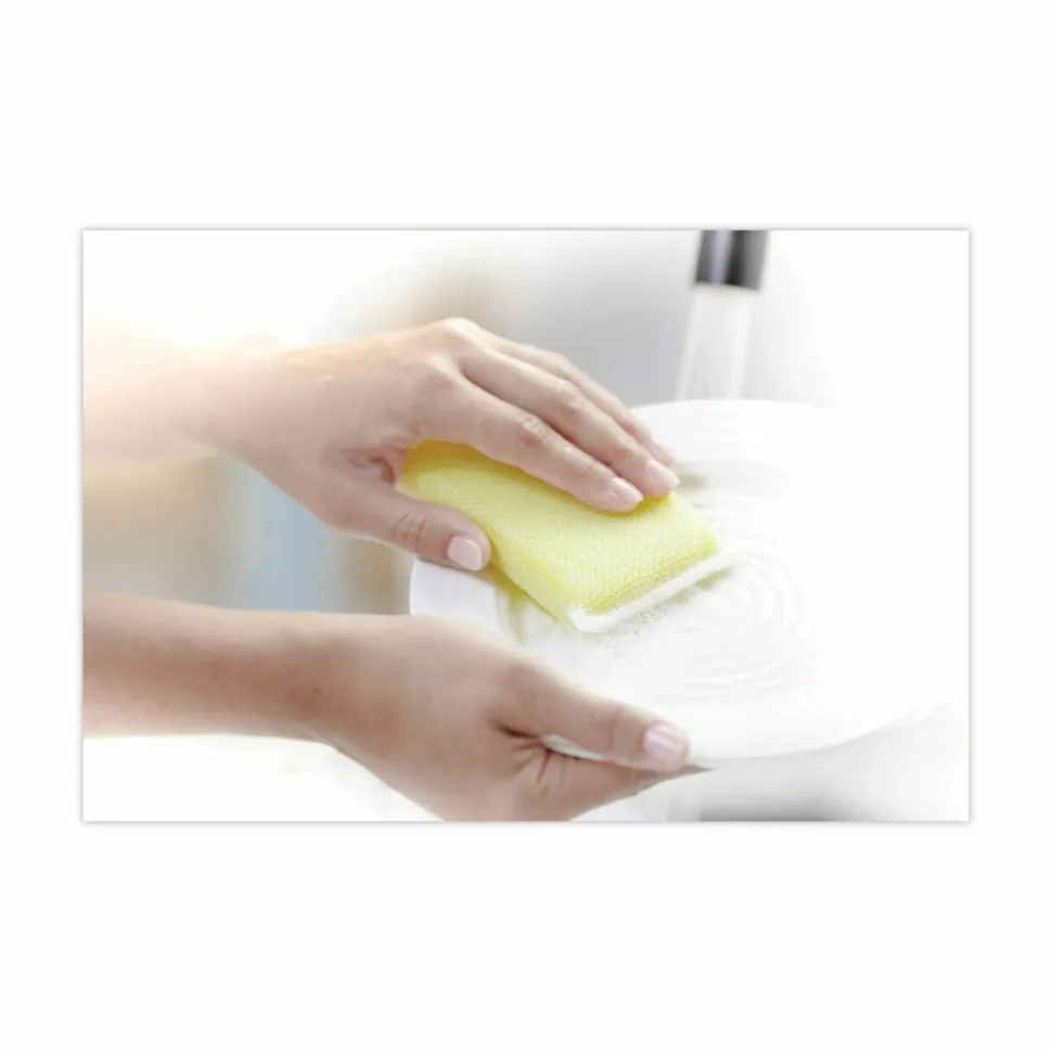 Scotch-Brite Dobie All-Purpose Cleaning Pad, 3.15 x 4.95, 2.24" Thick, Yellow, 24/Carton