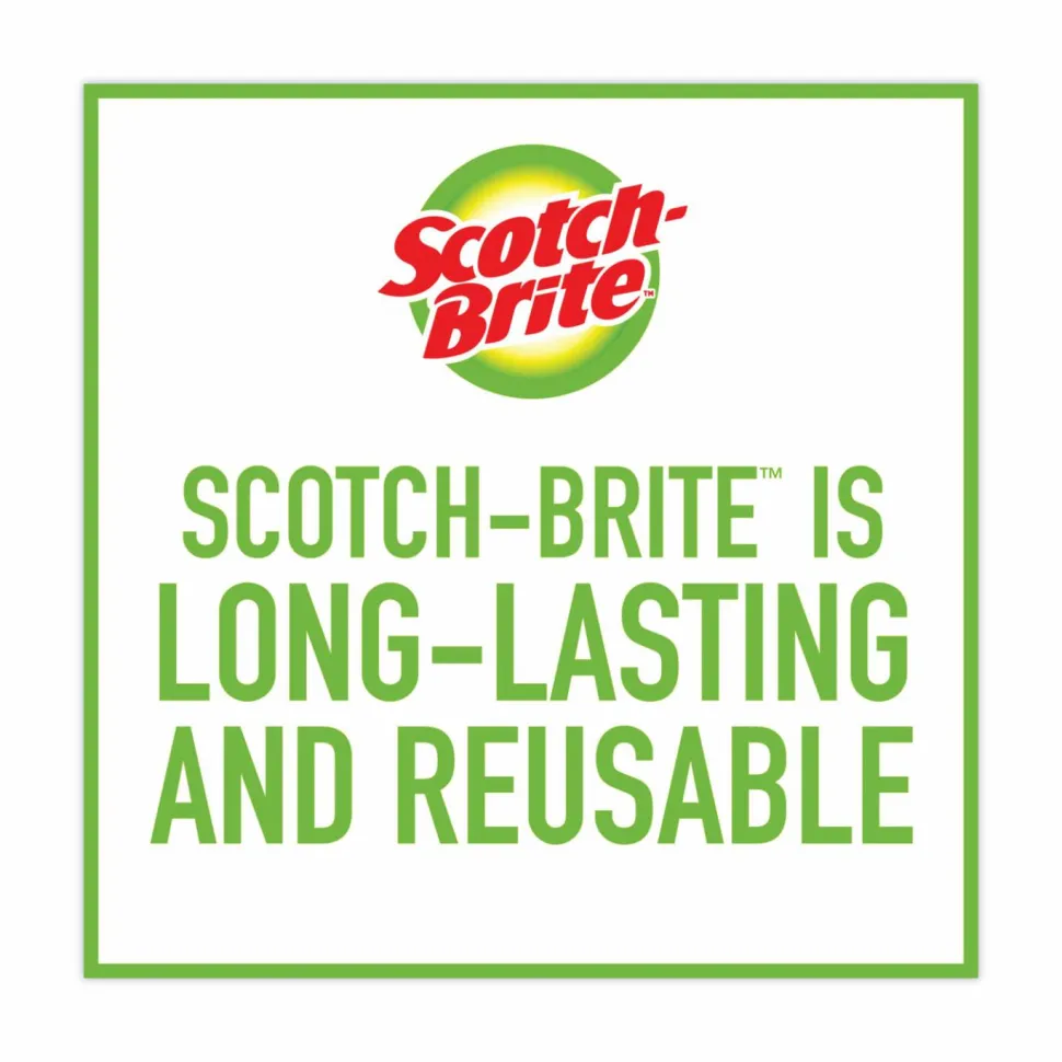 Scotch-Brite Dobie All-Purpose Cleaning Pad, 3.15 x 4.95, 2.24" Thick, Yellow, 24/Carton