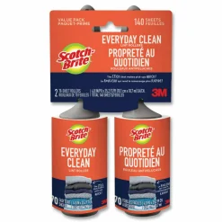 Scotch-Brite Everyday Clean Lint Roller, 70 Sheets/Roll, 2/Pack