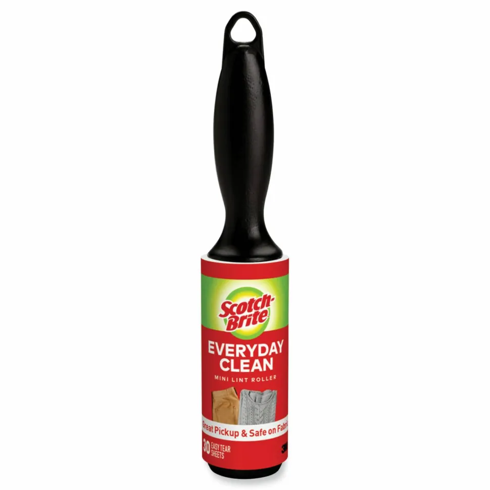 Scotch-Brite Everyday Clean Mini Lint Roller, 30 Sheets/Roll, 24/Carton
