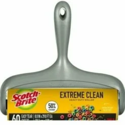 Scotch-Brite Extreme Clean Large Lint Roller Refill, 8 in., 1 Pack, 60 Adhesive Sheets Total, 50% Stickier, Heavy Duty for Removing Debris