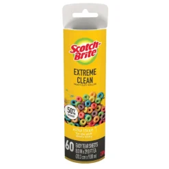 Scotch-Brite Extreme Clean Large Lint Roller Refill, 8 in., 1 Pack, 60 Adhesive Sheets Total, 50% Stickier, Heavy Duty for Removing Debris