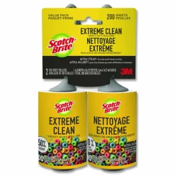 Scotch-Brite Extreme Clean Lint Roller, 100 Sheets/Roll, 2/Pack