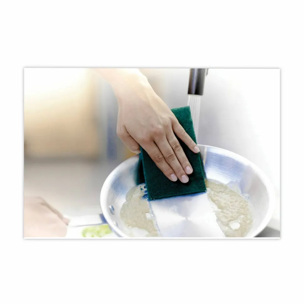Scotch-Brite Heavy-Duty Scouring Pad, 3.8 x 6, Green, 10/Carton