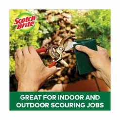 Scotch-Brite Heavy-Duty Scouring Pad, 3.8 x 6, Green, 10/Carton
