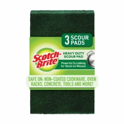 Scotch-Brite Heavy-Duty Scouring Pad, 3.8 x 6, Green, 10/Carton