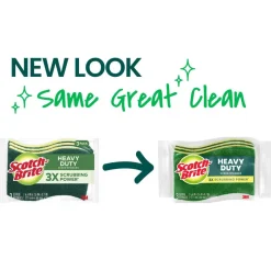 Scotch-Brite Heavy Duty Sponges, 3 Scrubbing Sponges, Great For Washing Dishes and Cleaning Kitchen