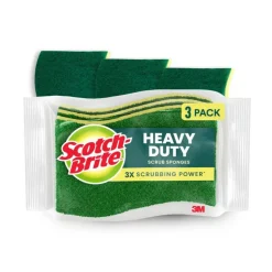 Scotch-Brite Heavy Duty Sponges, 3 Scrubbing Sponges, Great For Washing Dishes and Cleaning Kitchen