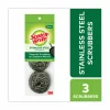 Scotch-Brite Metal Scrubbing Pads, 2.25 x 2.75, Silver, 3/Pack, 8 Packs/Carton