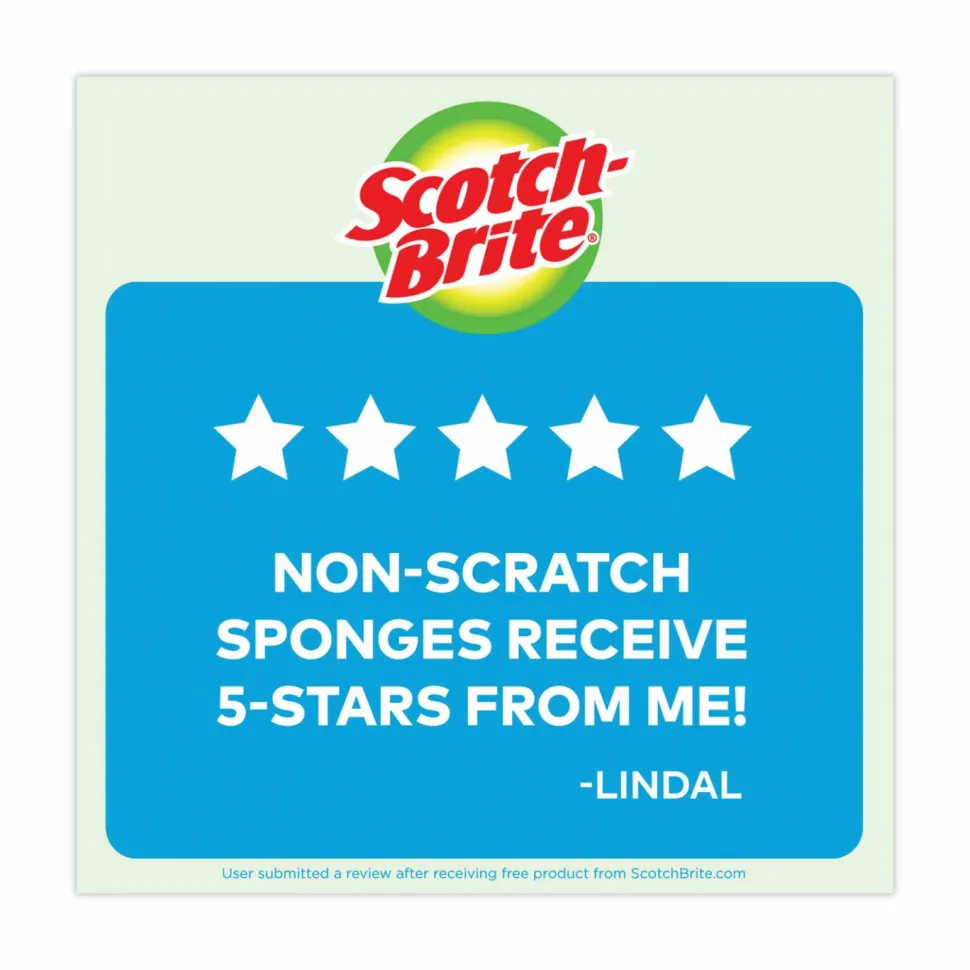 Scotch-Brite Non-Scratch Multi-Purpose Scrub Sponge, 4.4 x 2.6, 0.8" Thick, Blue, 9/Pack