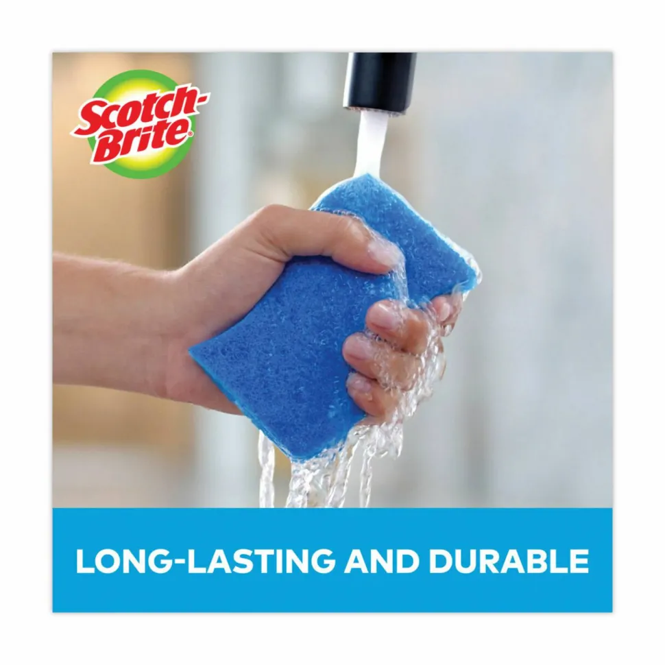 Scotch-Brite Non-Scratch Multi-Purpose Scrub Sponge, 4.4 x 2.6, 0.8" Thick, Blue, 9/Pack