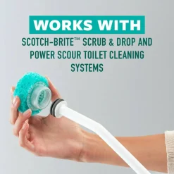 Scotch-Brite Power Scour Toilet Bowl Scrubbing Pad Refills, 8 Refill Disposable Toilet Bowl Cleaner Scrubbing Pads