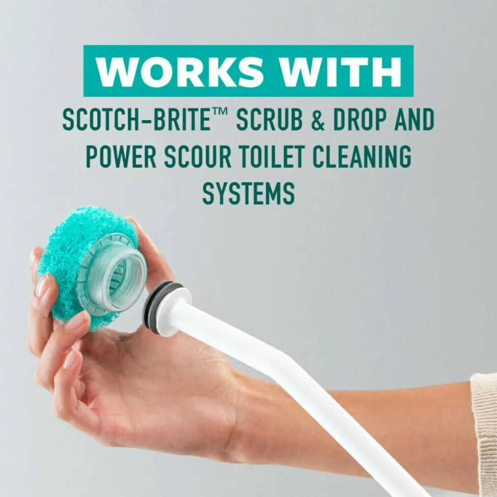 Scotch-Brite Power Scour Toilet Bowl Scrubbing Pad Refills, 8 Refill Disposable Toilet Bowl Cleaner Scrubbing Pads