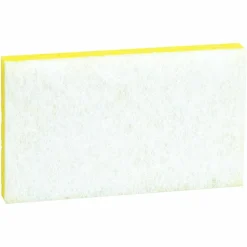 Scotch-Brite PROFESSIONAL Light-Duty Scrubbing Sponge, #63, 3.6 x 6.1, 0.7" Thick, Yellow/White, 20/Carton