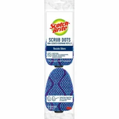 Scotch-Brite Scrub Dots Dishwand Refill - 3.5" Width x 4.4" Length - 2/Pack - 7 / Carton - Blue