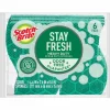 Scotch-Brite Scrub Dots Heavy-duty Scrub Sponge, 2.5"H x 6.2"W x 4.7"D, 6 Pack, 4 / Carton, Green