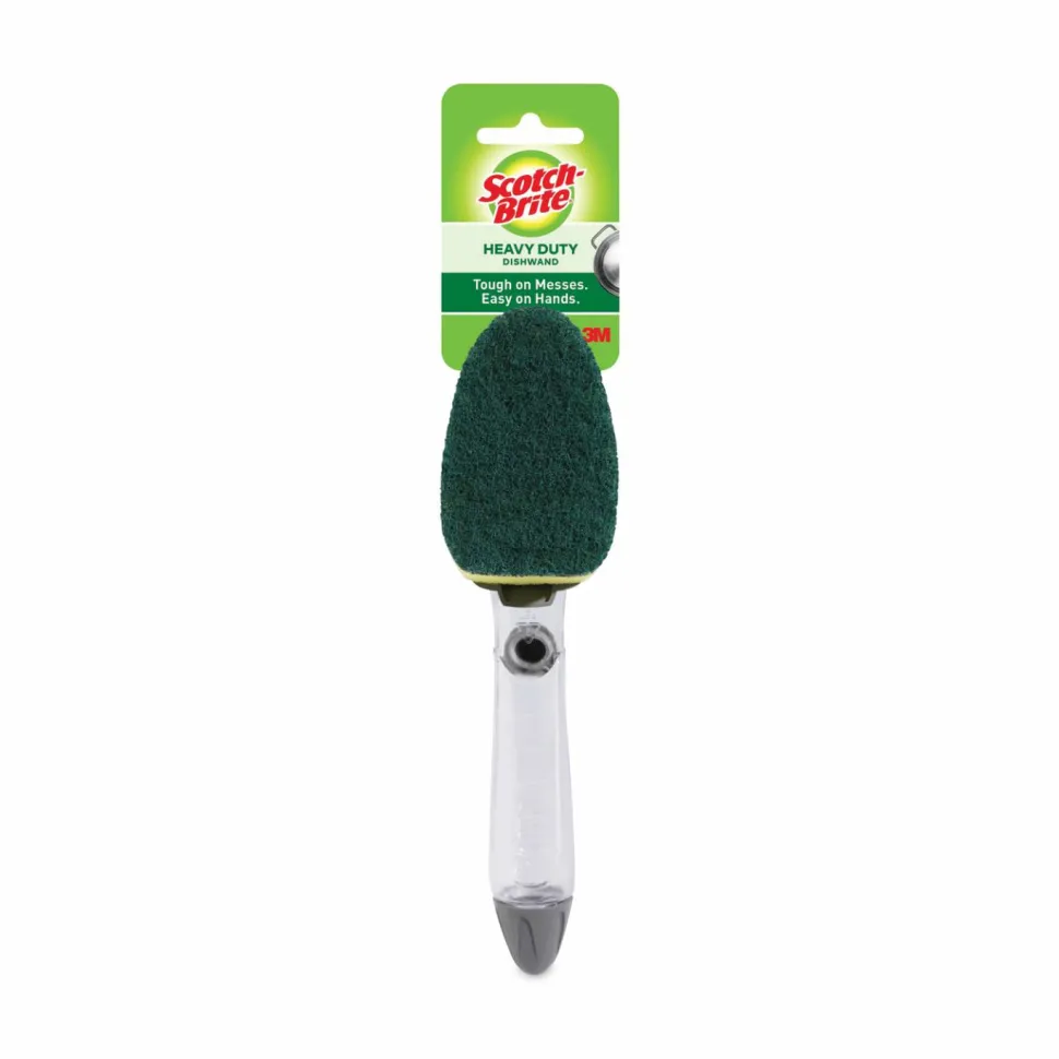 Scotch-Brite Soap-Dispensing Dishwand, 2.5 x 9.5, Yellow/Green