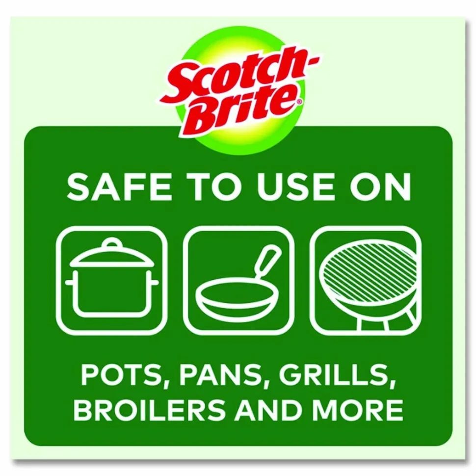 Scotch-Brite Stainless Steel Scrubber, Silver, 12/Carton