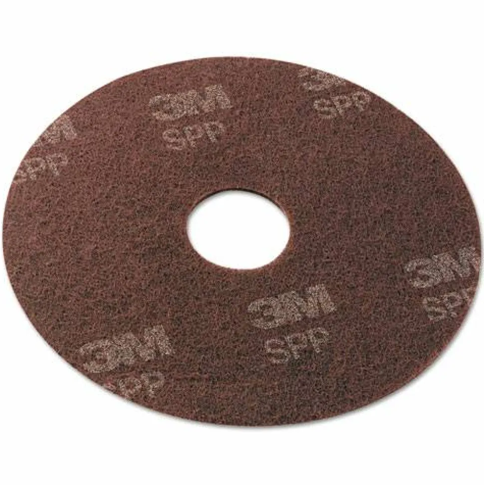 Scotch-Brite Surface Preparation Pad, 17" Diameter, Maroon, 10/Carton
