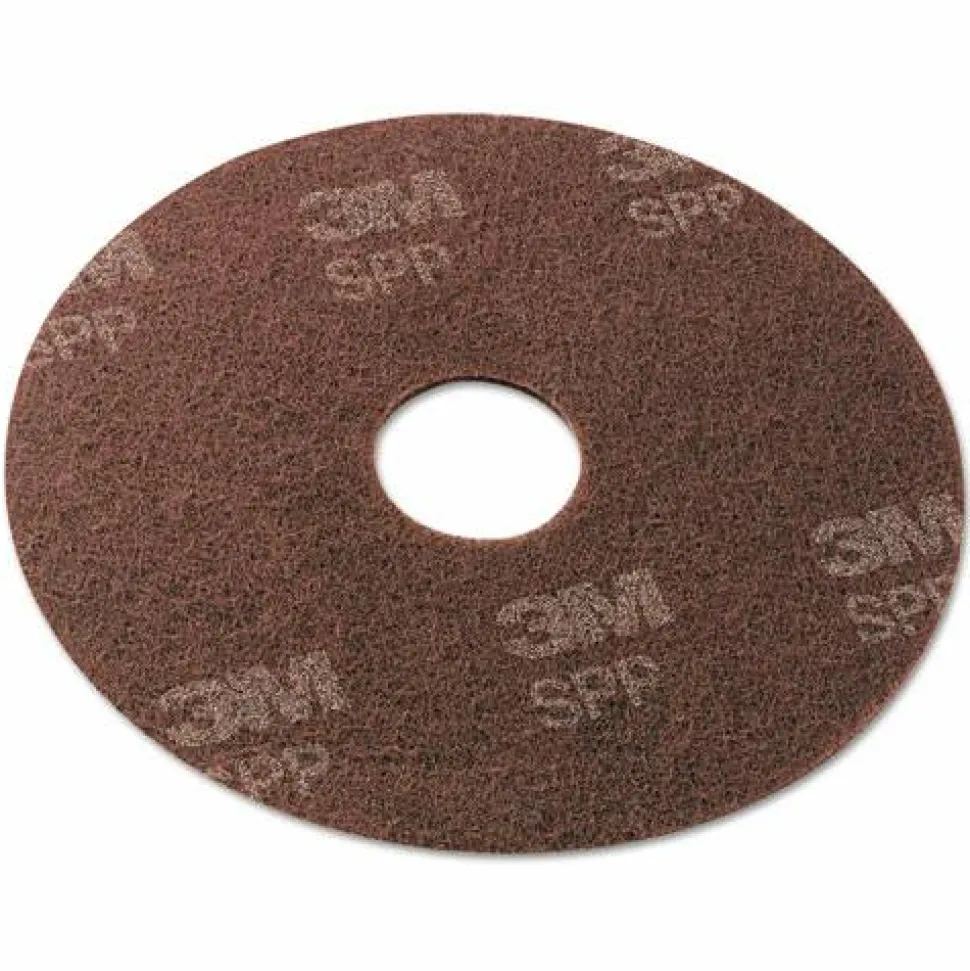 Scotch-Brite Surface Preparation Pad, 13" Diameter, Maroon, 10/Carton