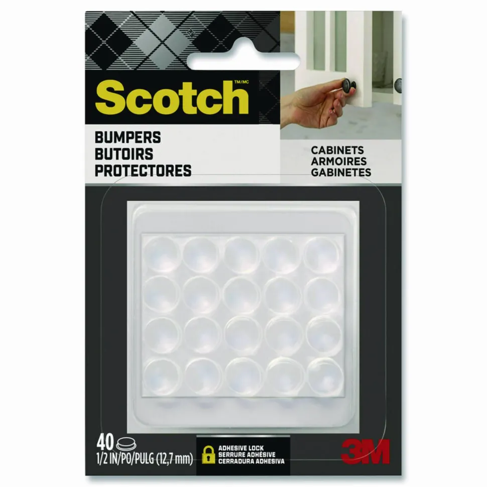 Scotch Bumpers, 0.5" dia, Clear, 40/Pack