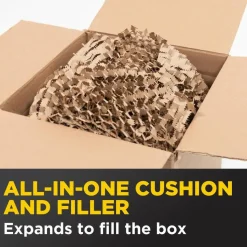 Scotch Cushion Lock Protective Wrap, 12 in x 1000 ft, 1 Roll, 100% Recycled Paper, Honeycomb Packing Paper, Alternative for Bubble Cushion Wrap, Brown