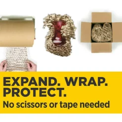 Scotch Cushion Lock Protective Wrap, 12 in x 1000 ft, 1 Roll, 100% Recycled Paper, Honeycomb Packing Paper, Alternative for Bubble Cushion Wrap, Brown