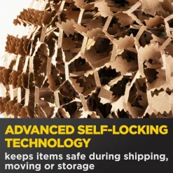 Scotch Cushion Lock Protective Wrap, 12 in x 1000 ft, 1 Roll, 100% Recycled Paper, Honeycomb Packing Paper, Alternative for Bubble Cushion Wrap, Brown