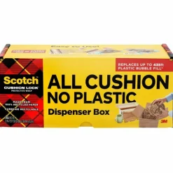 Scotch Cushion Lock Protective Wrap, 12 in x 175 ft, 1 Roll, 100% Recycled Paper, Honeycomb Packing Paper, Alternative for Bubble Cushion Wrap, Brown