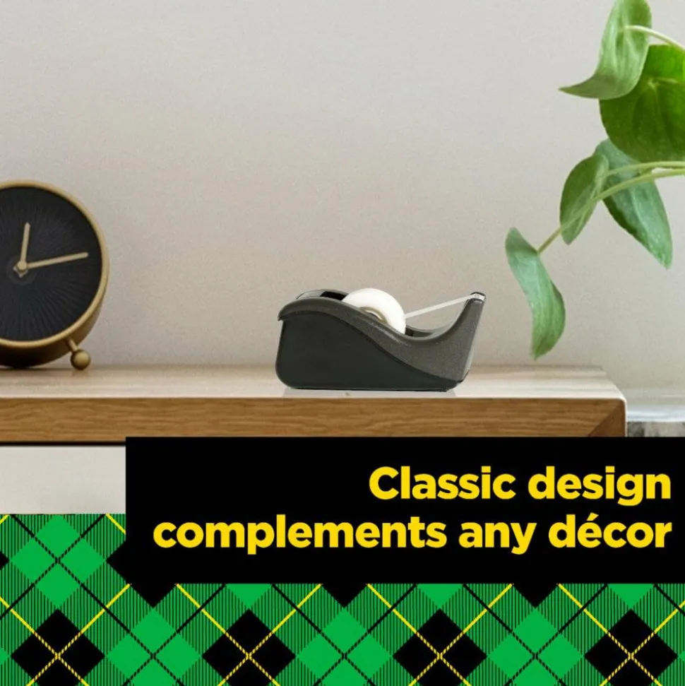 Scotch Desktop Tape Dispenser, 1 in. Core, Black, Home Office Supplies and School Supplies for College and Classrooms