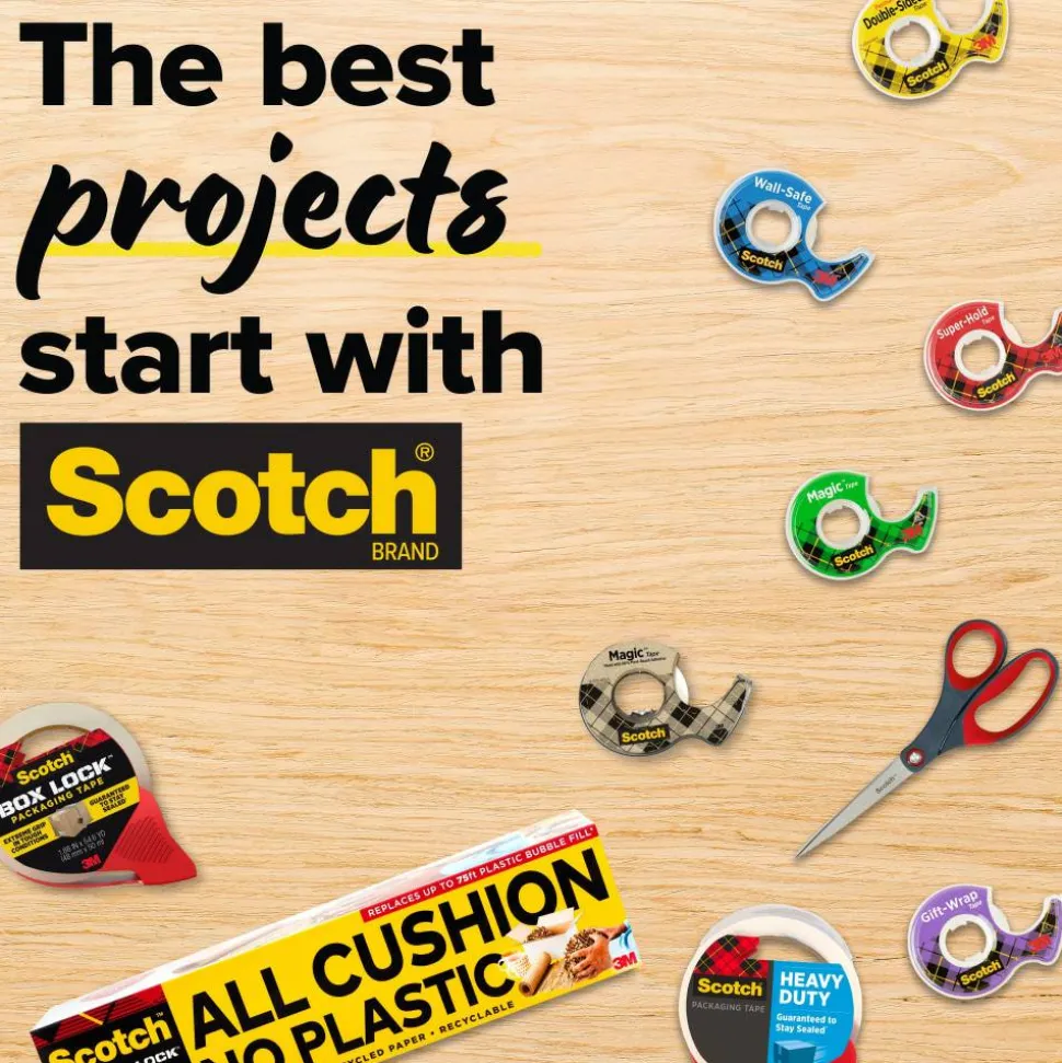 Scotch Desktop Tape Dispenser, 1 in. Core, Black, Home Office Supplies and School Supplies for College and Classrooms