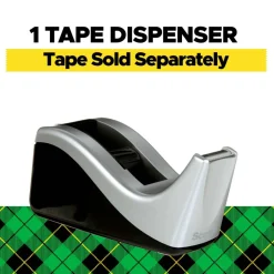 Scotch Desktop Tape Dispenser, 1 Dispenser, 1 in. Core, Black and Silver, School Supplies and College Essentials for Students and Teachers