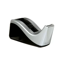 Scotch Desktop Tape Dispenser, 1 Dispenser, 1 in. Core, Black and Silver, School Supplies and College Essentials for Students and Teachers
