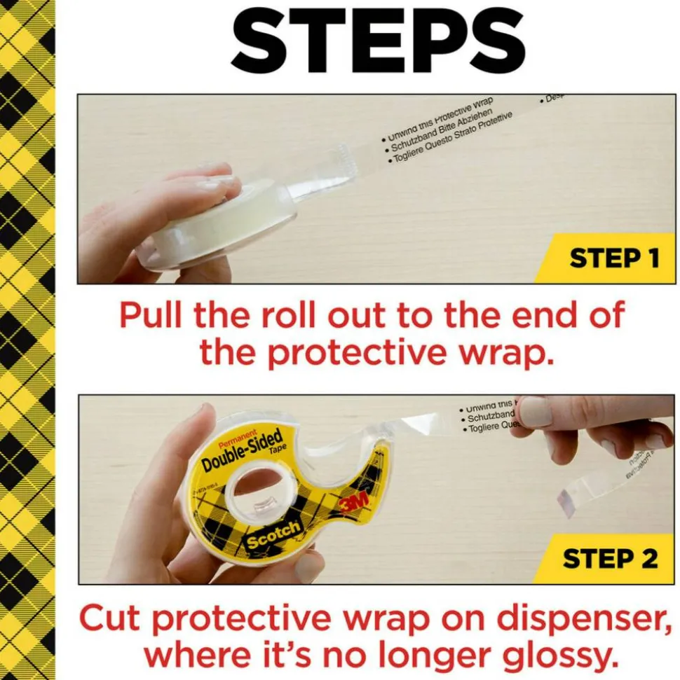 Scotch Double Sided Tape, 1/2 in x 900 in, 2 Tape Rolls, Back to School Supplies and College Essentials for Students and Teachers