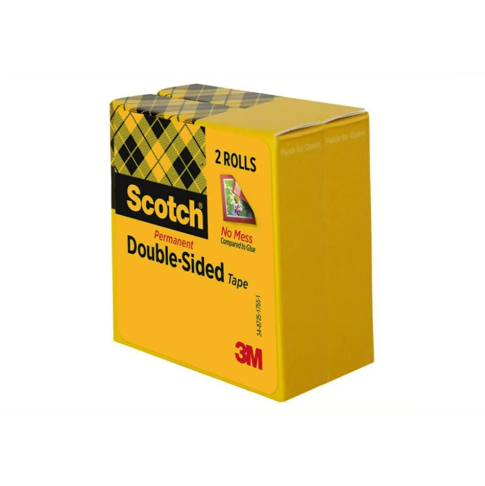 Scotch Double Sided Tape, 1/2 in x 900 in, 2 Tape Rolls, Back to School Supplies and College Essentials for Students and Teachers