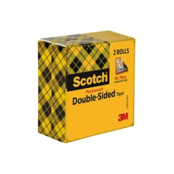 Scotch Double Sided Tape, 1/2 in x 900 in, 2 Tape Rolls, Back to School Supplies and College Essentials for Students and Teachers