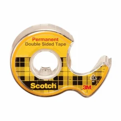 Scotch Double Sided Tape, Permanent, 1/2 in. x 250 in., 3 Tape Rolls, Clear, School Supplies and College Essentials for Students and Teachers