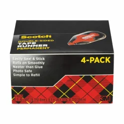Scotch Double-Sided Tape Runner Value Pack, .31 in. x 16.3 yd, Pack of 4