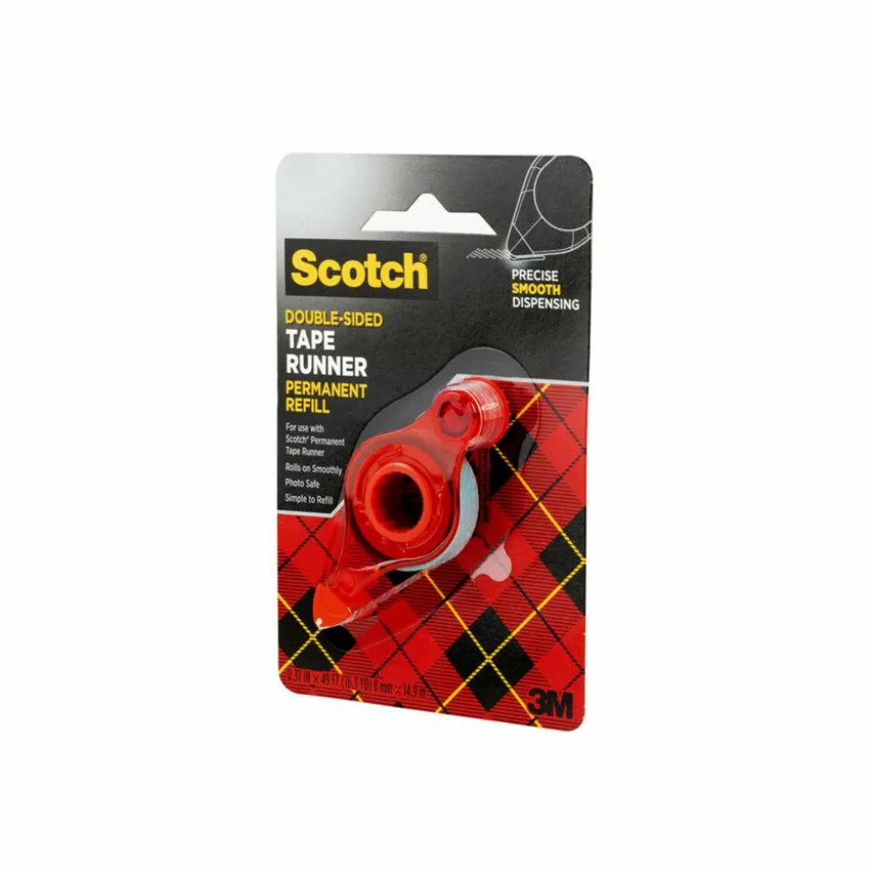 Scotch Double-Sided Tape Runner Permanent Refill, 1/3" x 49'