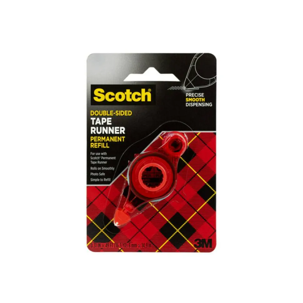Scotch Double-Sided Tape Runner Permanent Refill, 1/3" x 49'