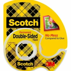 Scotch Double-Sided Tape With Handheld Dispenser, 1/2" x 248", Clear