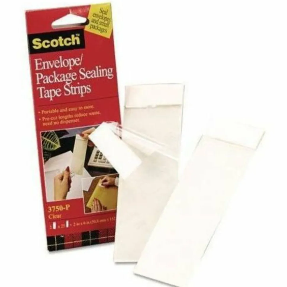 Scotch Envelope/Package Sealing Tape Strips, 1-7/8" x 6", Pack Of 50 Tape Strips