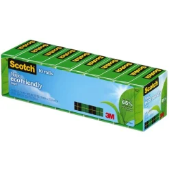 Scotch Greener Magic Tape, Invisible, 3/4 in. x 900 in., 10 Tape Rolls, Clear, School Supplies and College Essentials for Students and Teachers