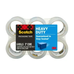 Scotch Heavy-Duty Shipping/Packaging Tape, 54.60 Yd x 1.88"W x 3.1 mil Thickness, 3" Core, Clear, 1 Roll