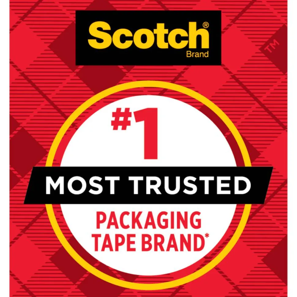 Scotch Heavy-Duty Shipping/Packaging Tape, 54.60 Yd x 1.88"W x 3.1 mil Thickness, 3" Core, Clear, 1 Roll