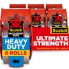 Scotch Heavy Duty Shipping Packing Tape, 6 Tape Rolls with Dispensers, 1 7/8 in x 22.2 yd, 1.5" Core, Designed - 1426